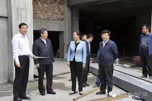 市長陳青，副市長王月成陪同省電力投資集團公司總經理李輝一行深入階州廣場視察