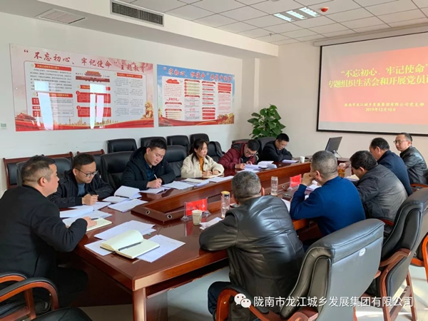 市龍江集團(tuán)黨支部召開“不忘初心、牢記使命”專題組織生活會和民主評議黨員會議